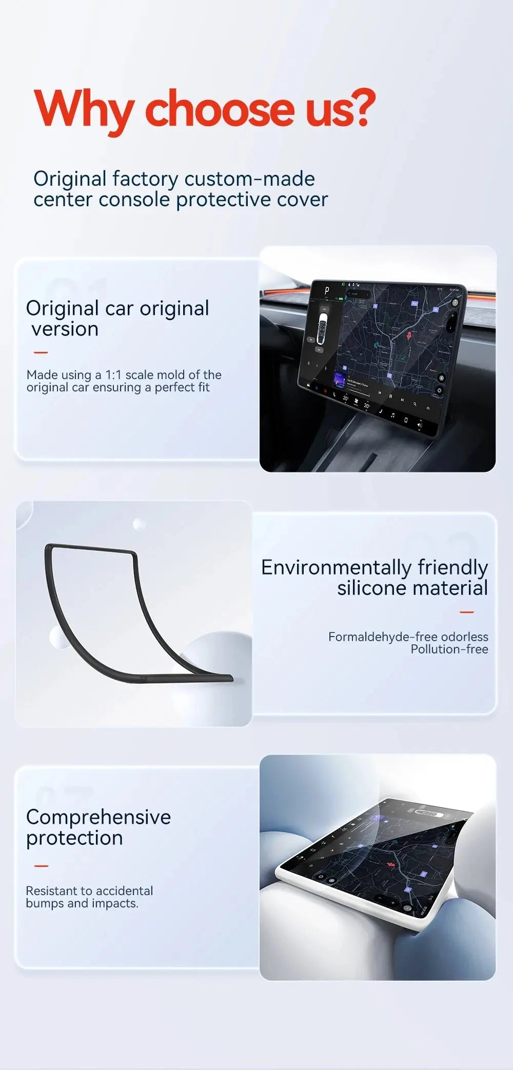 YZ For Tesla Model 3 Y/YL Highland Juniper 2021-2026 TPU Protective Trim Cover Central Control Navigation Screen Protector GreatEagleInc
