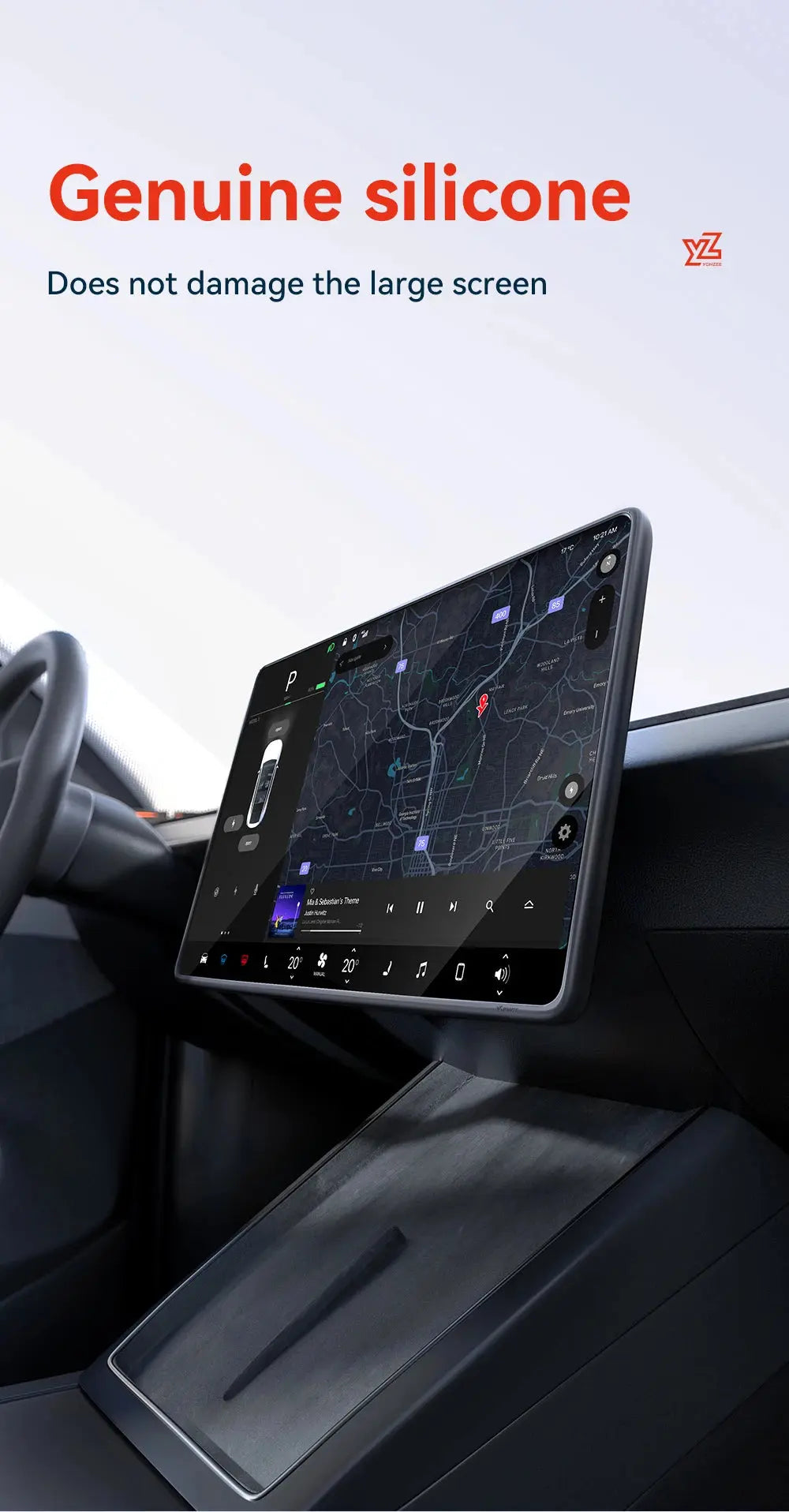 YZ For Tesla Model 3 Y/YL Highland Juniper 2021-2026 TPU Protective Trim Cover Central Control Navigation Screen Protector GreatEagleInc