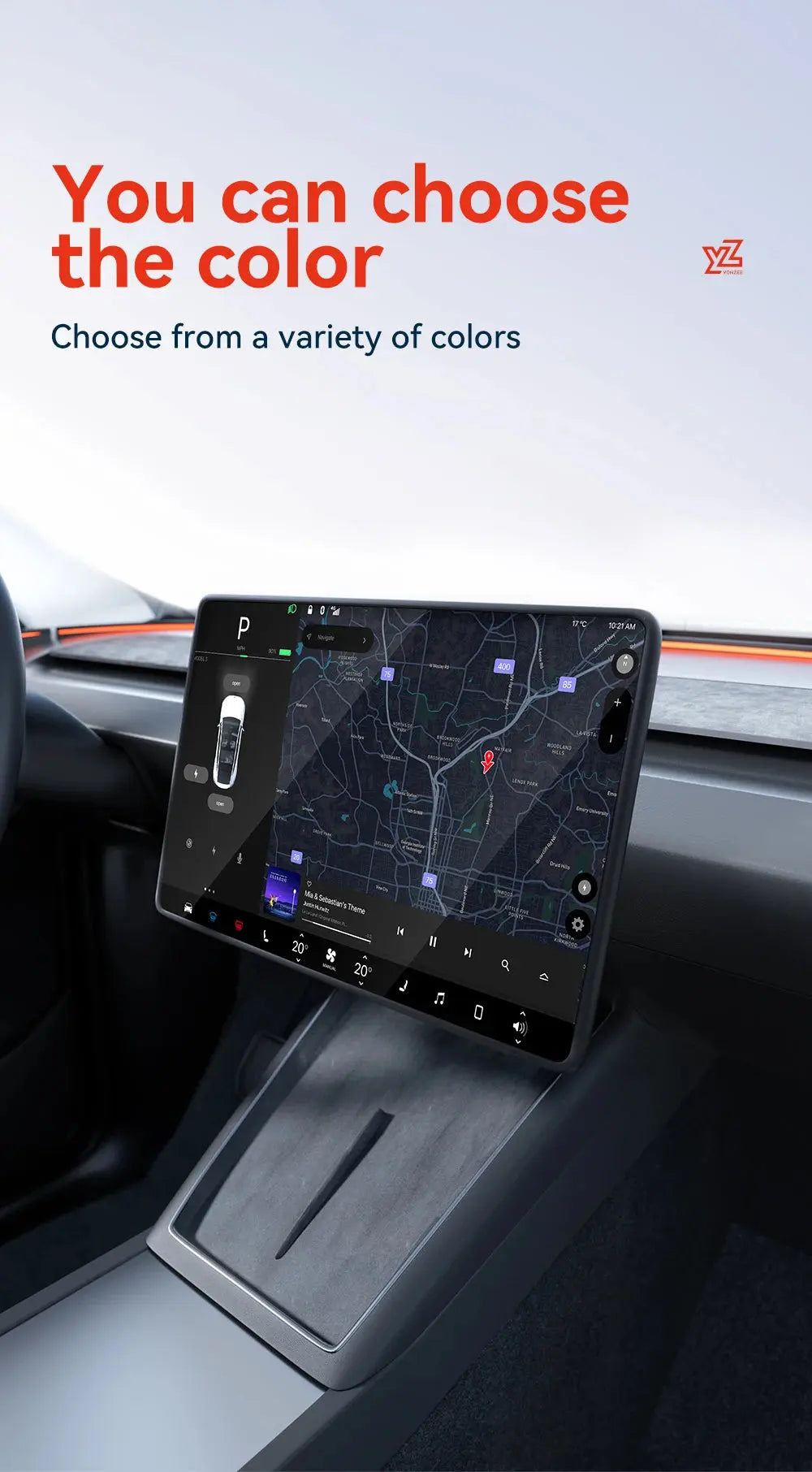 YZ For Tesla Model 3 Y/YL Highland Juniper 2021-2026 TPU Protective Trim Cover Central Control Navigation Screen Protector GreatEagleInc