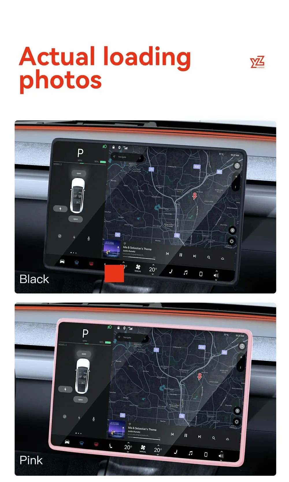 YZ For Tesla Model 3 Y/YL Highland Juniper 2021-2026 TPU Protective Trim Cover Central Control Navigation Screen Protector GreatEagleInc