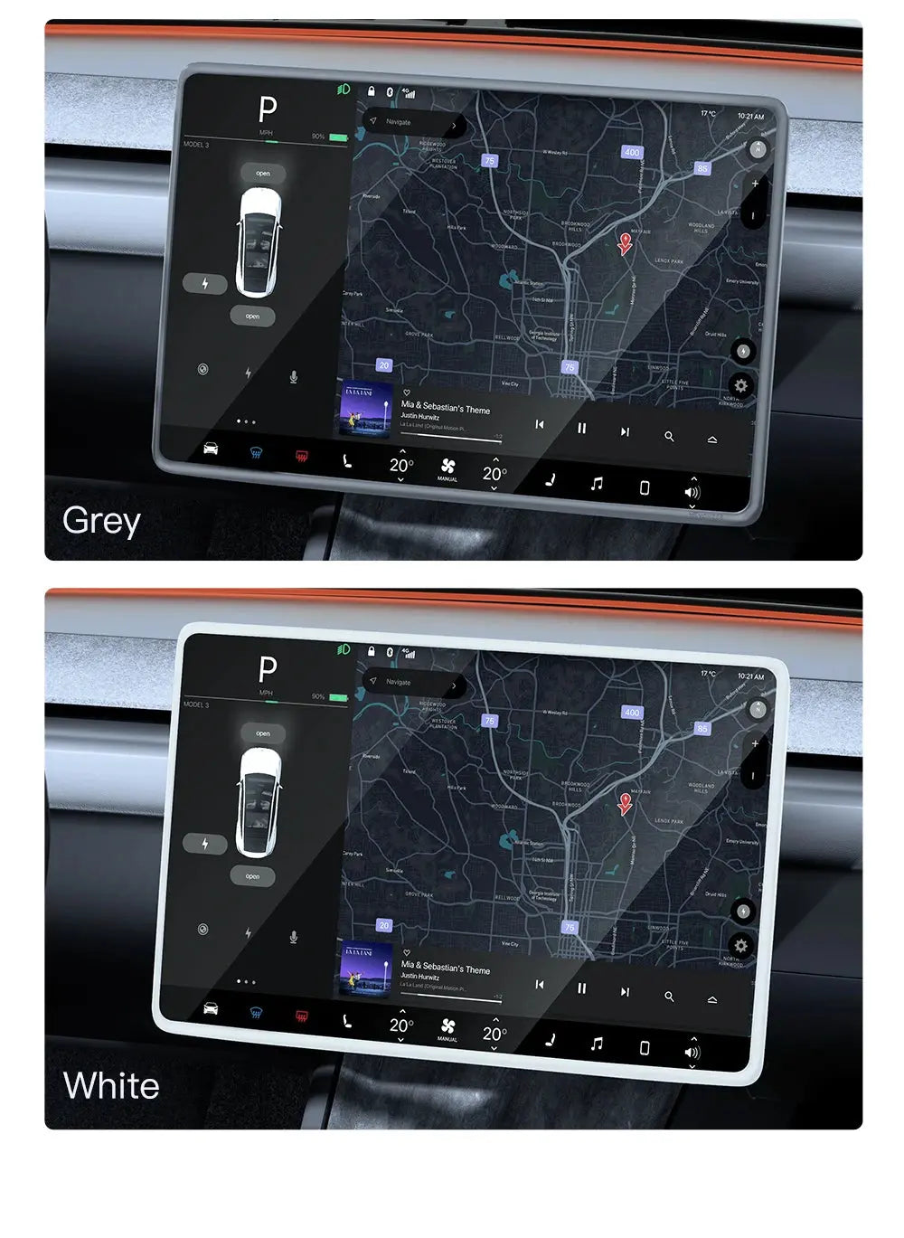 YZ For Tesla Model 3 Y/YL Highland Juniper 2021-2026 TPU Protective Trim Cover Central Control Navigation Screen Protector GreatEagleInc