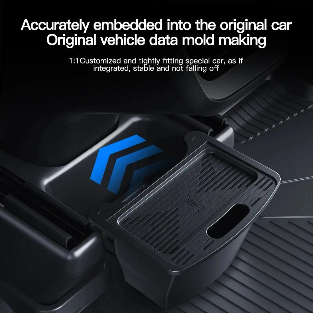 YZ For Tesla Model Y Juniper 2021-2025 Magnetic Suction Back Row Intermediate Storage Box For Tesla Storage Box Car Accessories GreatEagleInc
