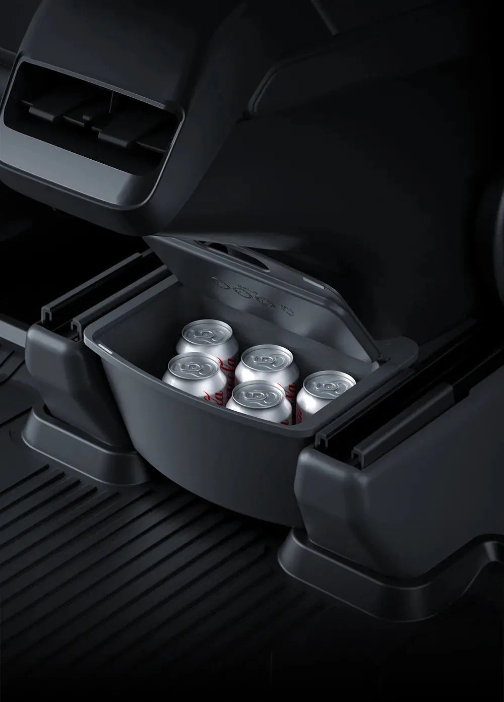 YZ For Tesla Model Y Juniper 2021-2025 Magnetic Suction Back Row Intermediate Storage Box For Tesla Storage Box Car Accessories GreatEagleInc