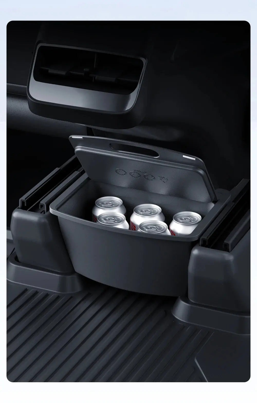 YZ For Tesla Model Y Juniper 2021-2025 Magnetic Suction Back Row Intermediate Storage Box For Tesla Storage Box Car Accessories GreatEagleInc