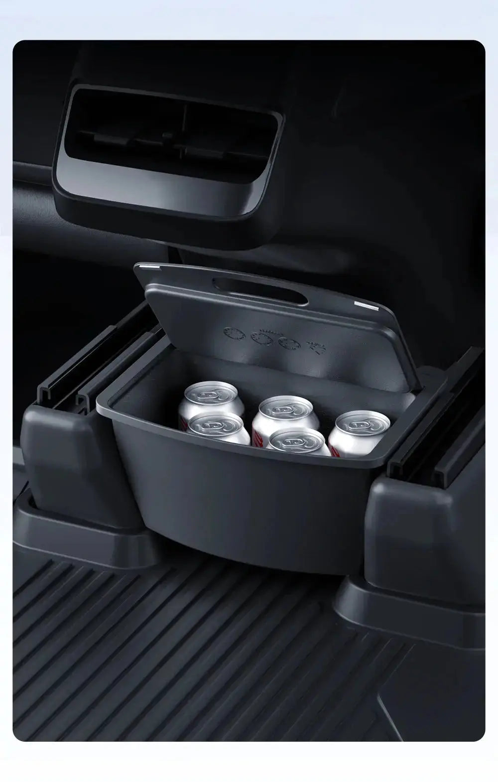 YZ For Tesla Model Y Juniper 2021-2025 Magnetic Suction Back Row Intermediate Storage Box For Tesla Storage Box Car Accessories GreatEagleInc