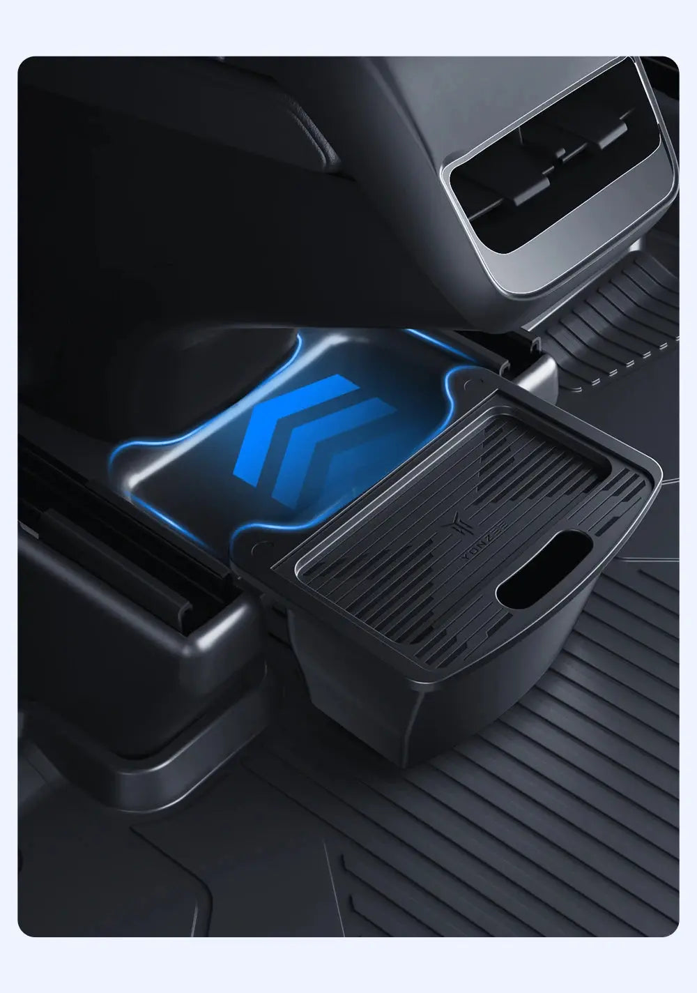 YZ For Tesla Model Y Juniper 2021-2025 Magnetic Suction Back Row Intermediate Storage Box For Tesla Storage Box Car Accessories GreatEagleInc