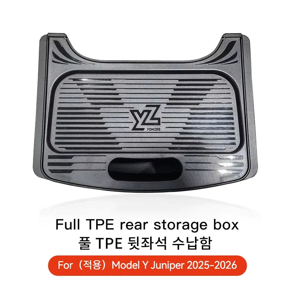 YZ For Tesla Model Y Juniper 2021-2025 Magnetic Suction Back Row Intermediate Storage Box For Tesla Storage Box Car Accessories GreatEagleInc