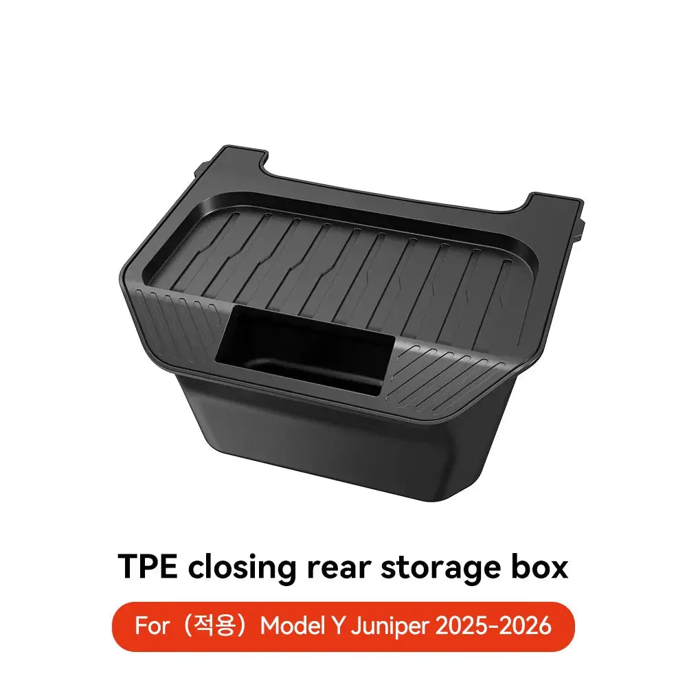 YZ For Tesla Model Y Juniper 2021-2025 Magnetic Suction Back Row Intermediate Storage Box For Tesla Storage Box Car Accessories GreatEagleInc