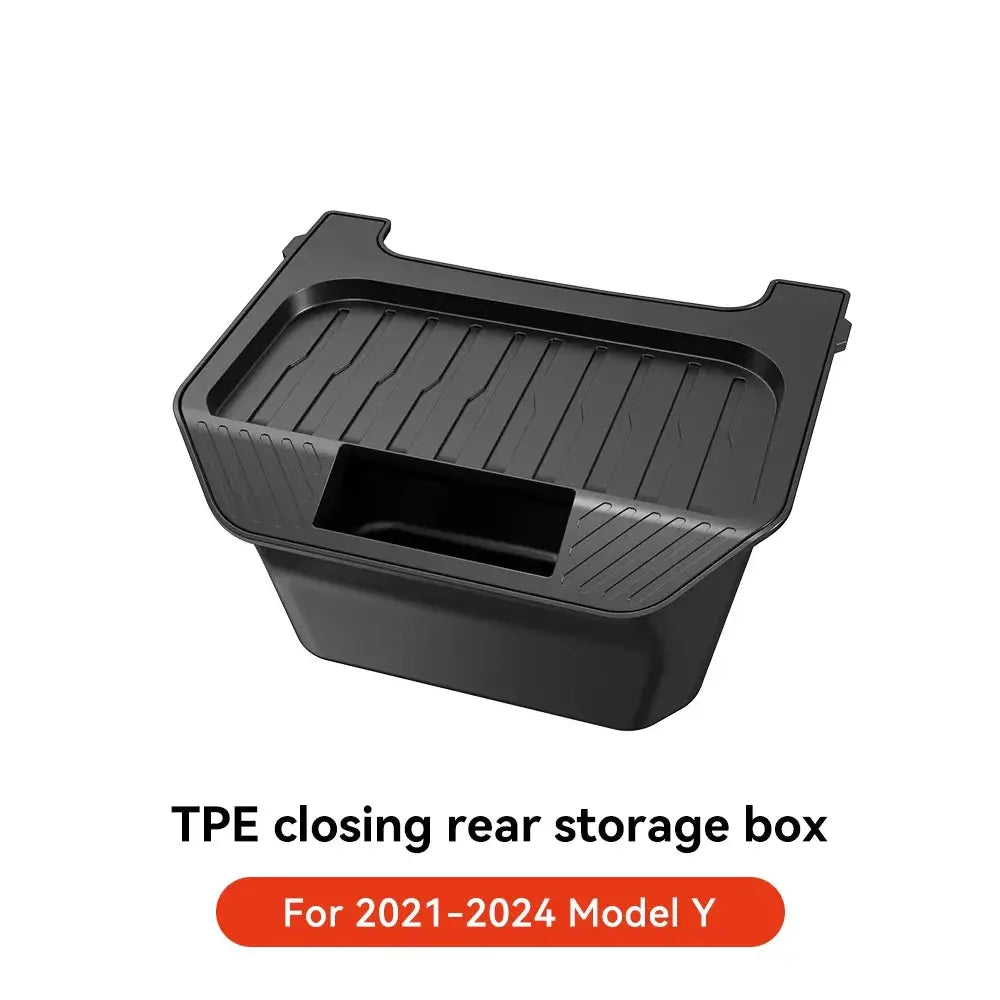 YZ For Tesla Model Y Juniper 2021-2025 Magnetic Suction Back Row Intermediate Storage Box For Tesla Storage Box Car Accessories GreatEagleInc