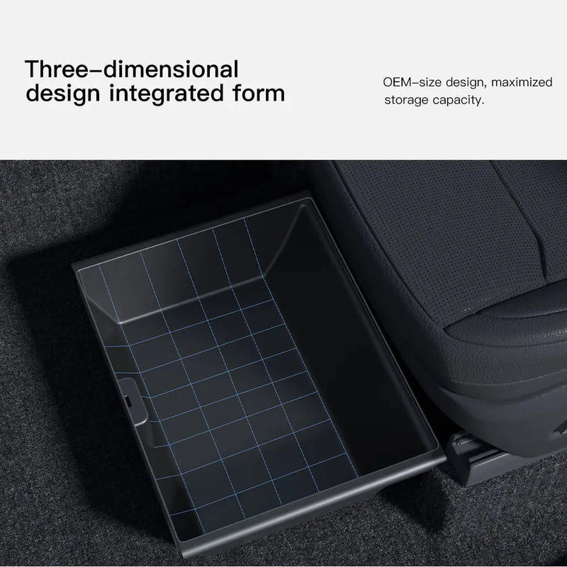 YZ For Tesla Model Y Juniper 2026 Underseat Storage Box Seats Drawer TPE Hidden Storage Tray Push Pull Car Organizer Accessories GreatEagleInc