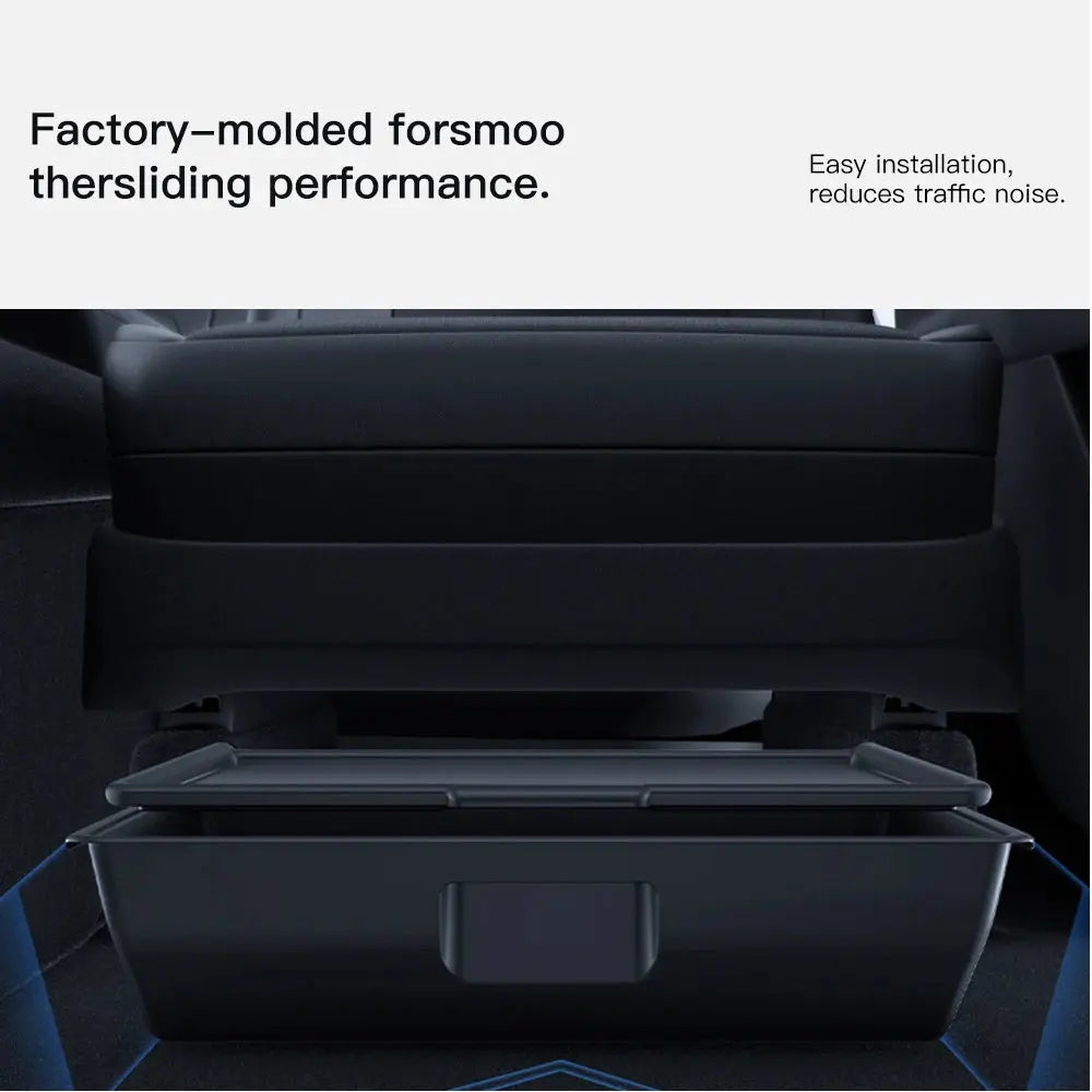YZ For Tesla Model Y Juniper 2026 Underseat Storage Box Seats Drawer TPE Hidden Storage Tray Push Pull Car Organizer Accessories GreatEagleInc