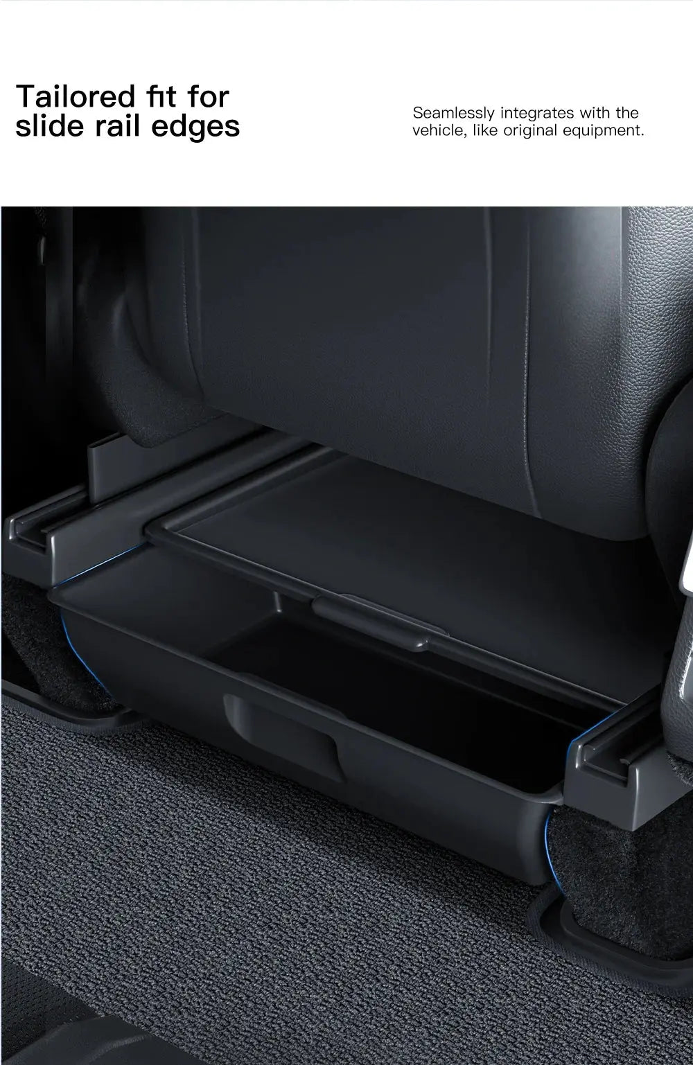 YZ For Tesla Model Y Juniper 2026 Underseat Storage Box Seats Drawer TPE Hidden Storage Tray Push Pull Car Organizer Accessories GreatEagleInc