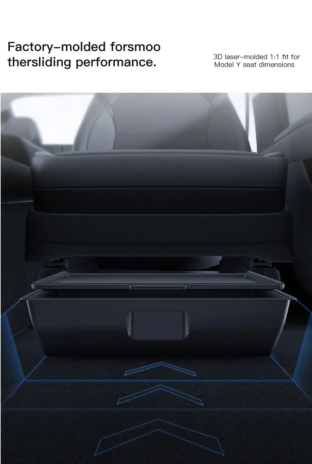 YZ For Tesla Model Y Juniper 2026 Underseat Storage Box Seats Drawer TPE Hidden Storage Tray Push Pull Car Organizer Accessories GreatEagleInc