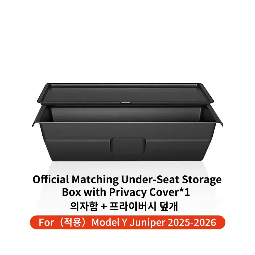 YZ For Tesla Model Y Juniper 2026 Underseat Storage Box Seats Drawer TPE Hidden Storage Tray Push Pull Car Organizer Accessories GreatEagleInc