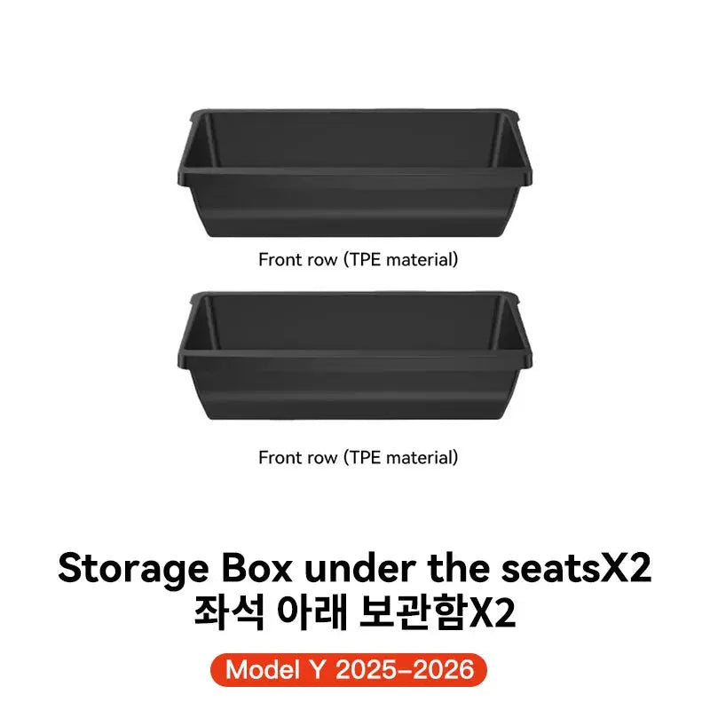 YZ For Tesla Model Y Juniper 2026 Underseat Storage Box Seats Drawer TPE Hidden Storage Tray Push Pull Car Organizer Accessories GreatEagleInc