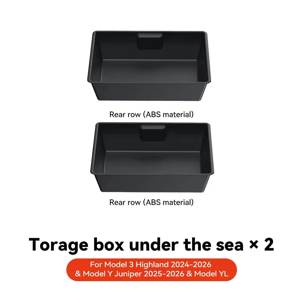 YZ For Tesla Model Y Juniper 2026 Underseat Storage Box Seats Drawer TPE Hidden Storage Tray Push Pull Car Organizer Accessories GreatEagleInc