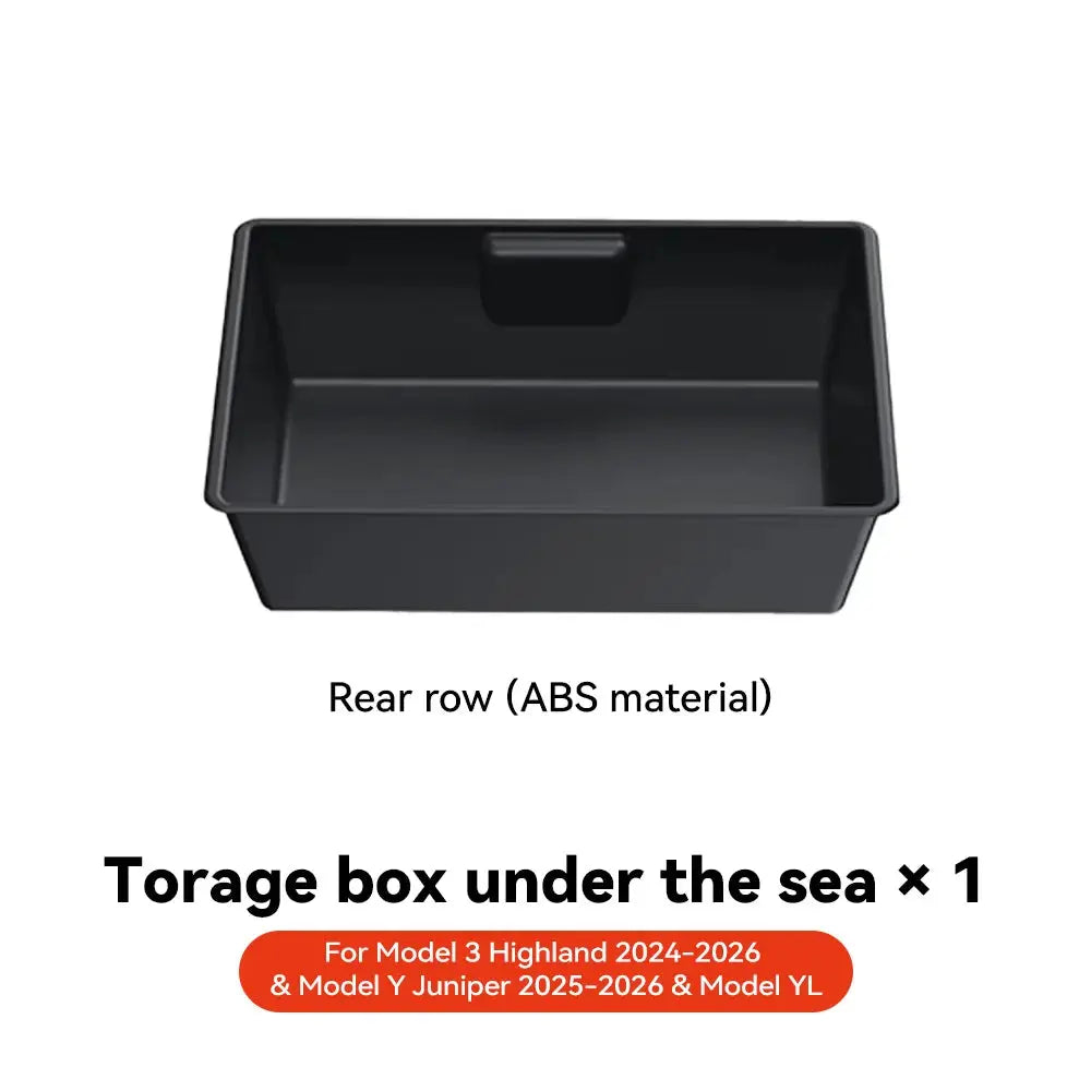 YZ For Tesla Model Y Juniper 2026 Underseat Storage Box Seats Drawer TPE Hidden Storage Tray Push Pull Car Organizer Accessories GreatEagleInc