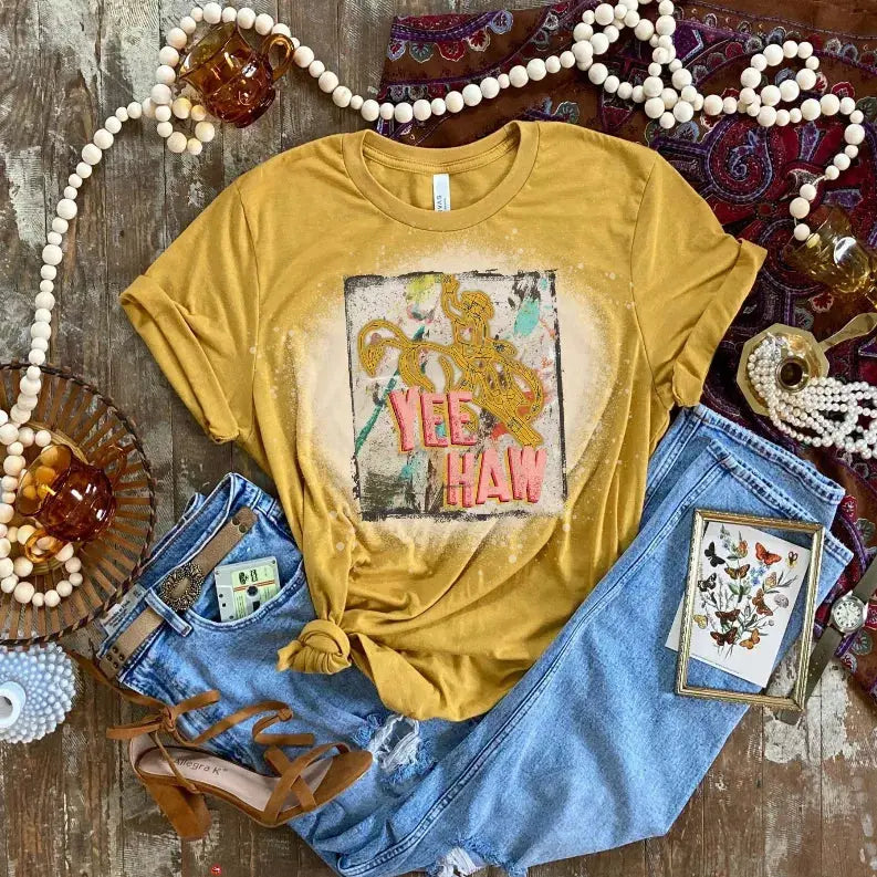 Yee Haw Shirt Bleached CK's Boutique
