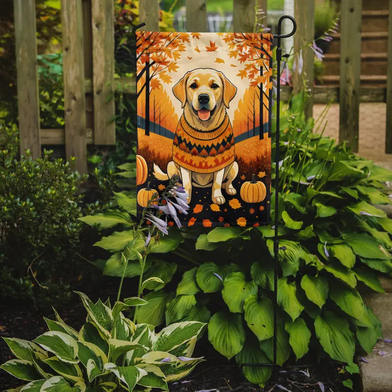 Yellow Labrador Retriever Fall Garden Flag Caroline's Treasures