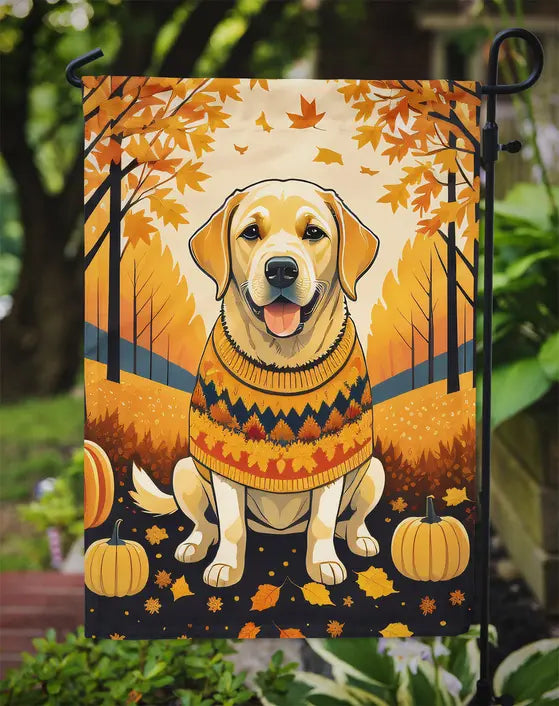 Yellow Labrador Retriever Fall Garden Flag Caroline's Treasures