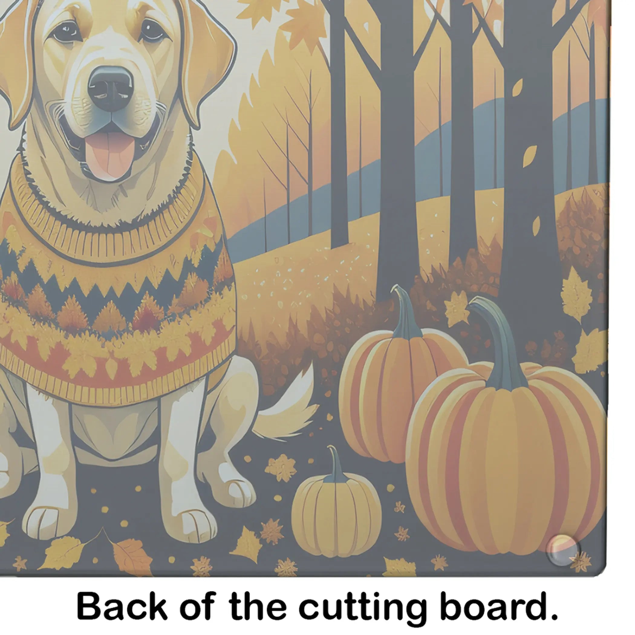 Yellow Labrador Retriever Fall Glass Cutting Board Caroline's Treasures