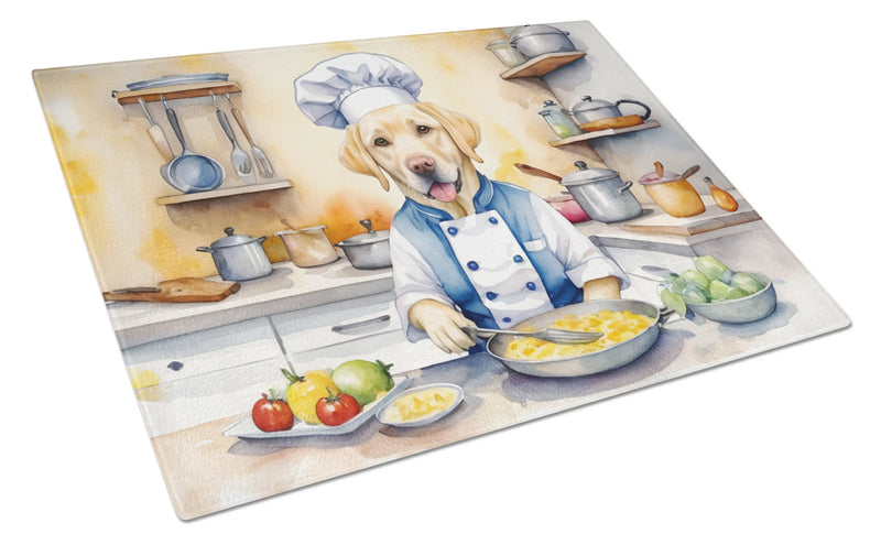 Yellow Labrador Retriever The Chef Glass Cutting Board Caroline's Treasures