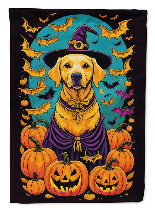Yellow Labrador Retriever Witchy Halloween Garden Flag Caroline's Treasures