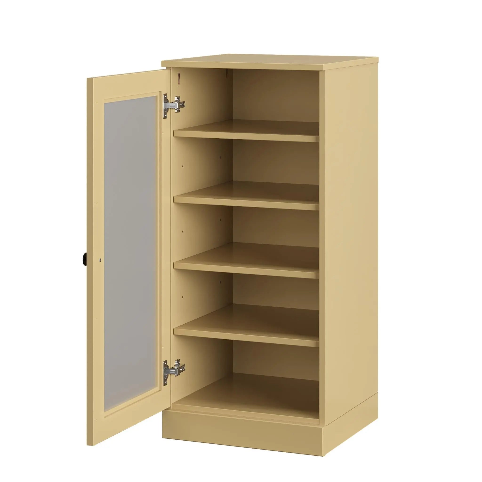 Yellow Ten Pair Solid WoodShoe Storage Cabinet Homeroots Organization