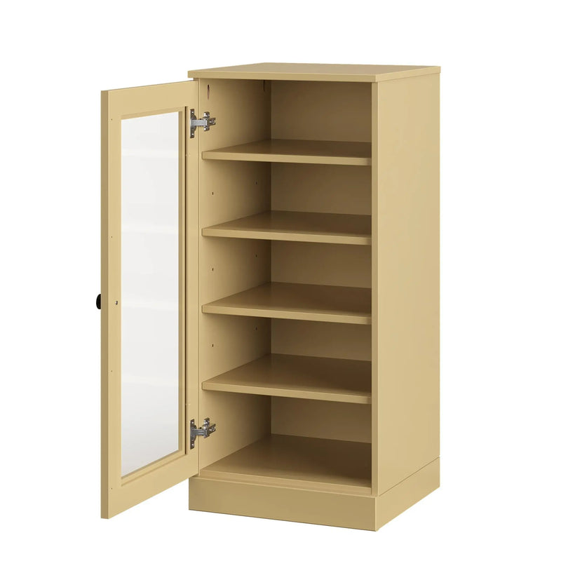 Yellow Ten Pair Solid WoodShoe Storage Cabinet Homeroots Organization