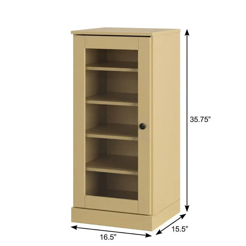Yellow Ten Pair Solid WoodShoe Storage Cabinet Homeroots Organization