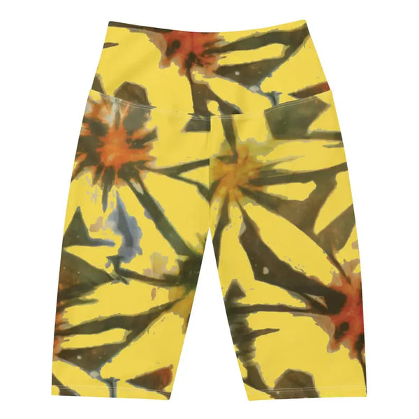 Yellow Tie Dye Biker Shorts Adirelounge
