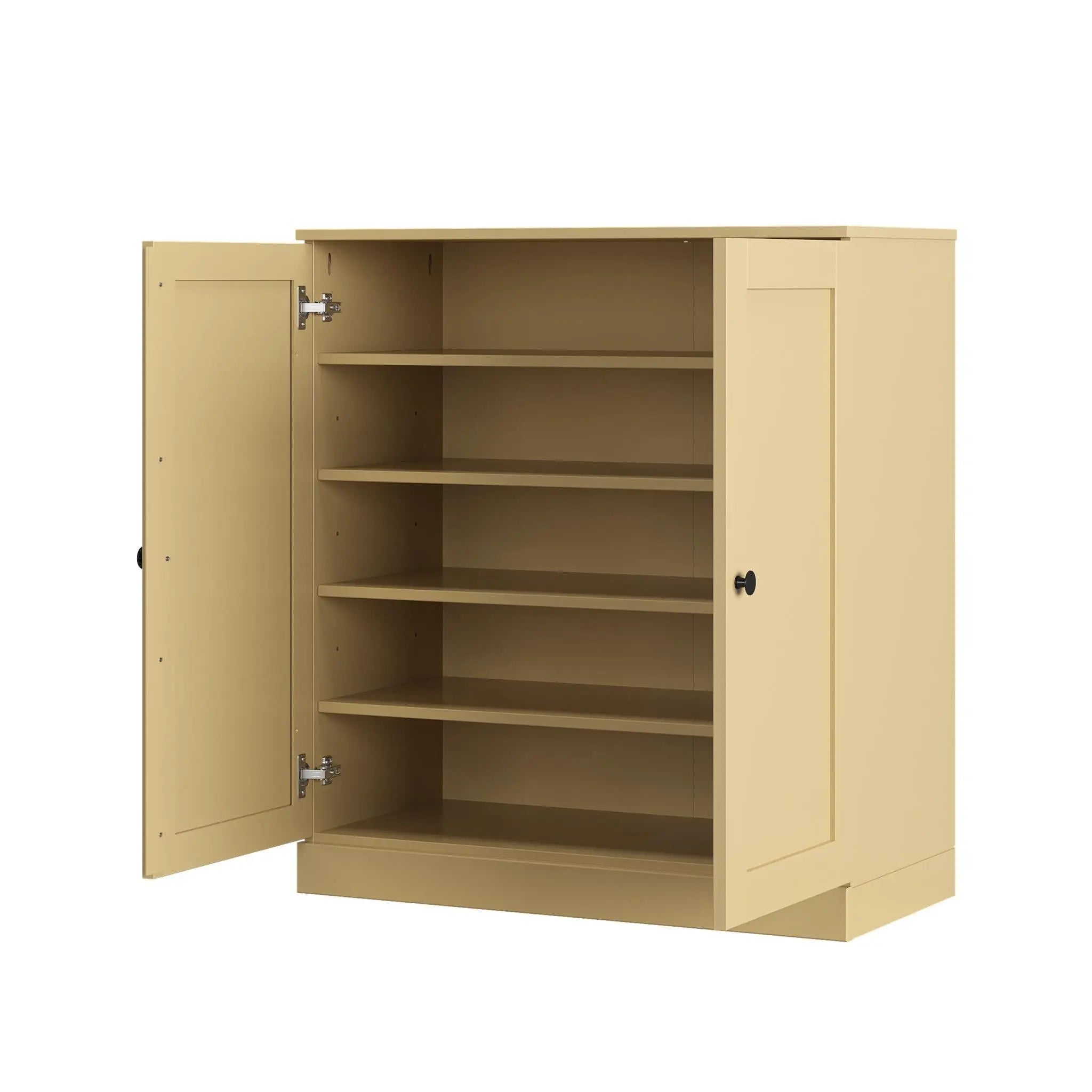 Yellow Twenty Pair Solid WoodShoe Storage Cabinet Homeroots Organization