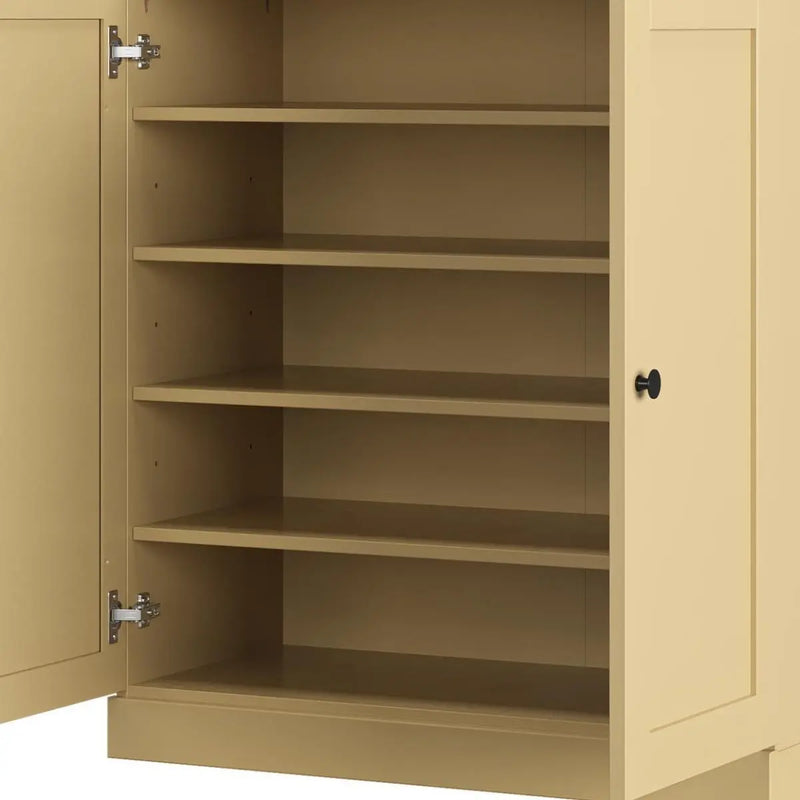 Yellow Twenty Pair Solid WoodShoe Storage Cabinet Homeroots Organization