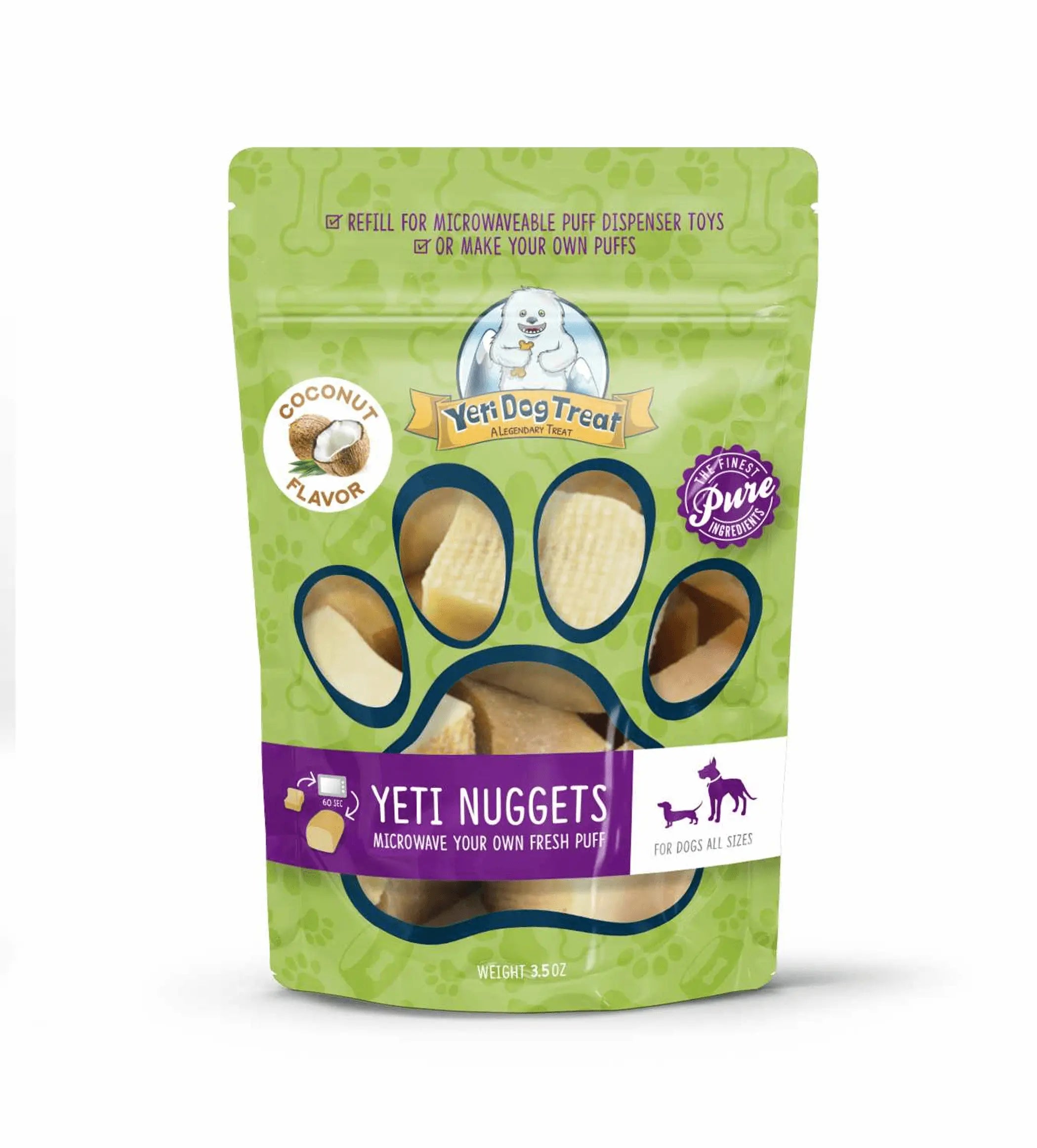 Yeti Dog Nuggets Coconut Flavored 6 pieces 3.5oz Yeti Dog Chew