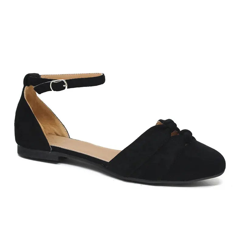 Yoki AVA-16 Women's Ballet Flat With Bow Dorsay Yoki Fashion