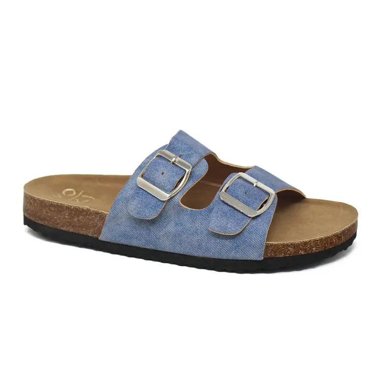 Yoki GIAN-91 Women's Footbed Sandal With Double Buckle Upper Yoki Fashion