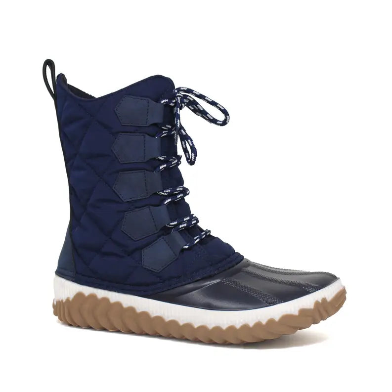 Yoki Womens Colle-14 -Nylon quilted Rain Duck Boot Yoki Fashion