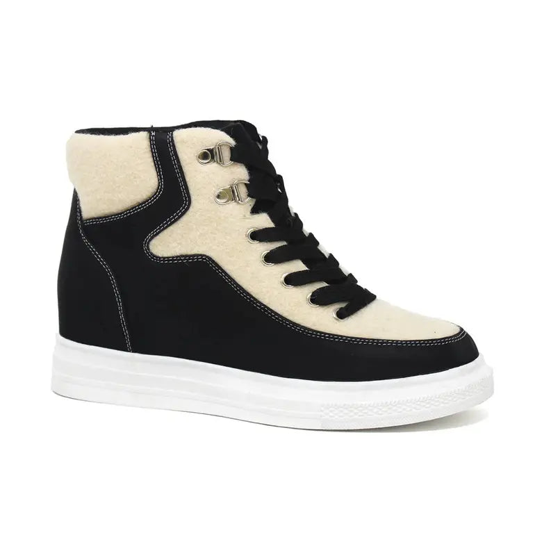 Yoki Womens Demian-67-high Top lace up sneaker Yoki Fashion