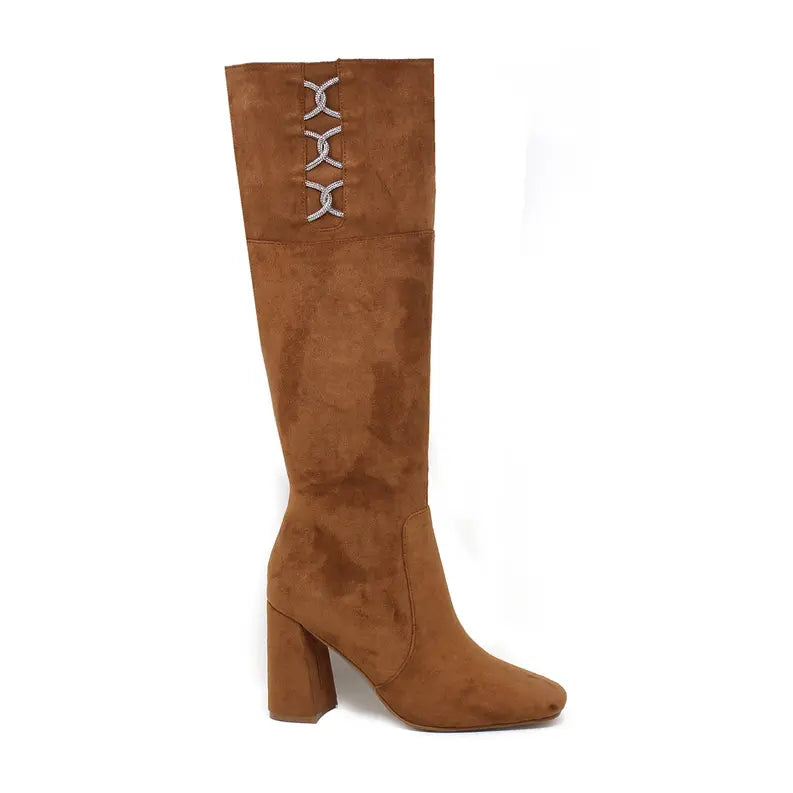 Yoki Womens Jacklyn-03-Criss Cross Triple Buckle High Boot Yoki Fashion