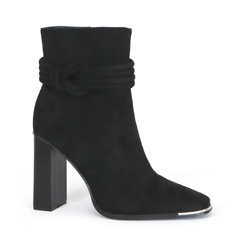 Yoki Womens knot rope design over ankle booties Yoki Fashion