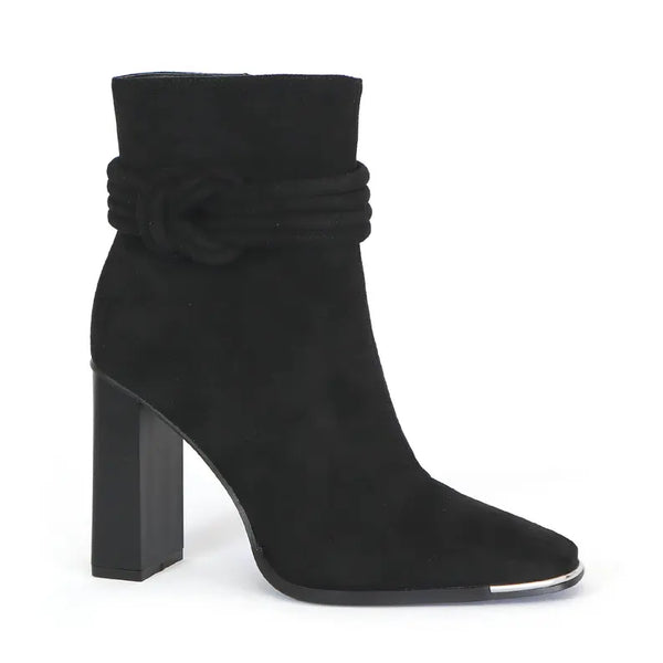 Yoki Womens knot rope design over ankle booties Yoki Fashion