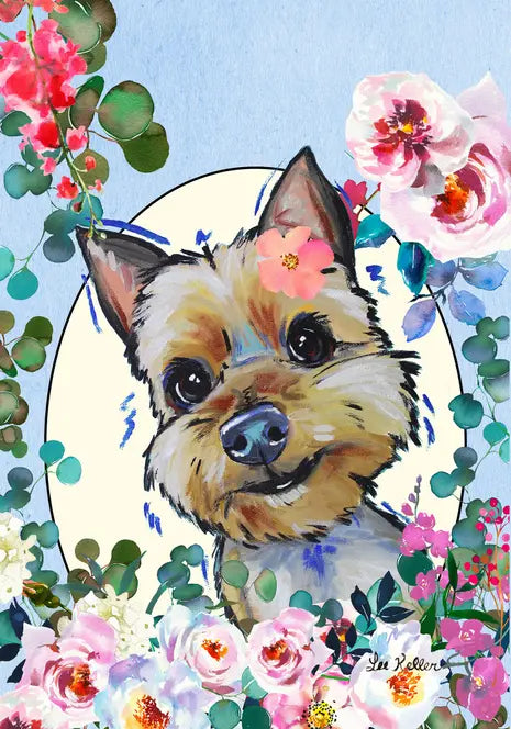 Yorkie - Hippie Hound Studios Spring  House and Garden Flags Best of Breed
