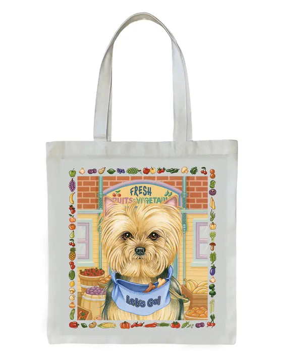 Yorkie Puppy Cut - Tomoyo Pitcher   Dog Breed Tote Bags Best of Breed