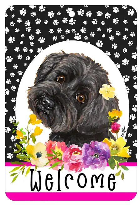Yorkiepoo - HHS Paw Prints Welcome Indoor/Outdoor Aluminum Sign Best of Breed