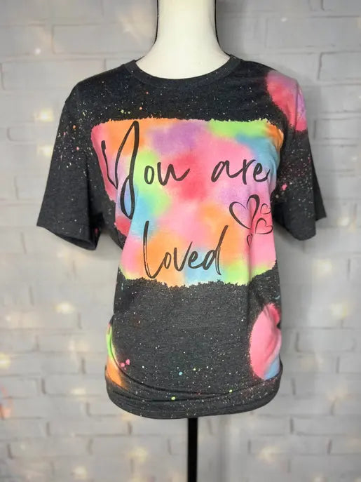 You Are Loved Reverse Tie Dye Patchwork Tee The Blended Owl