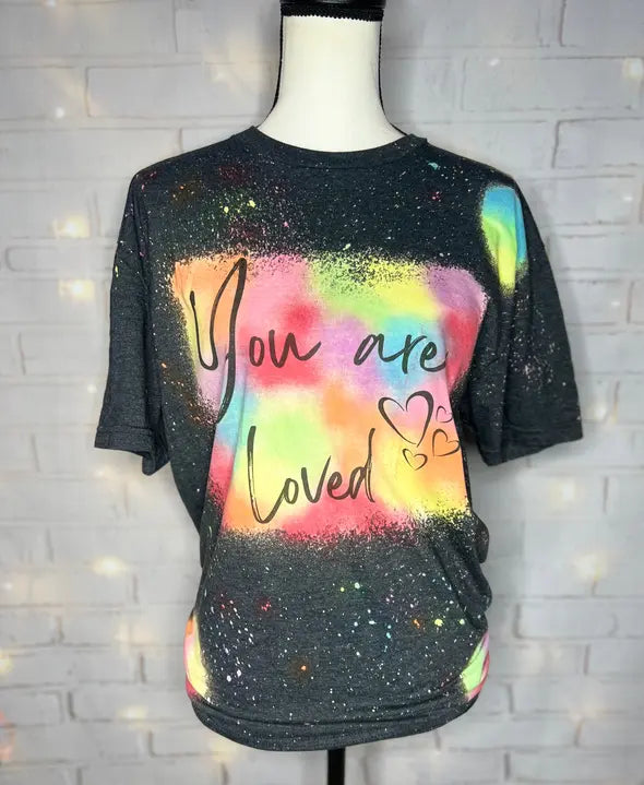 You Are Loved Reverse Tie Dye Patchwork Tee The Blended Owl