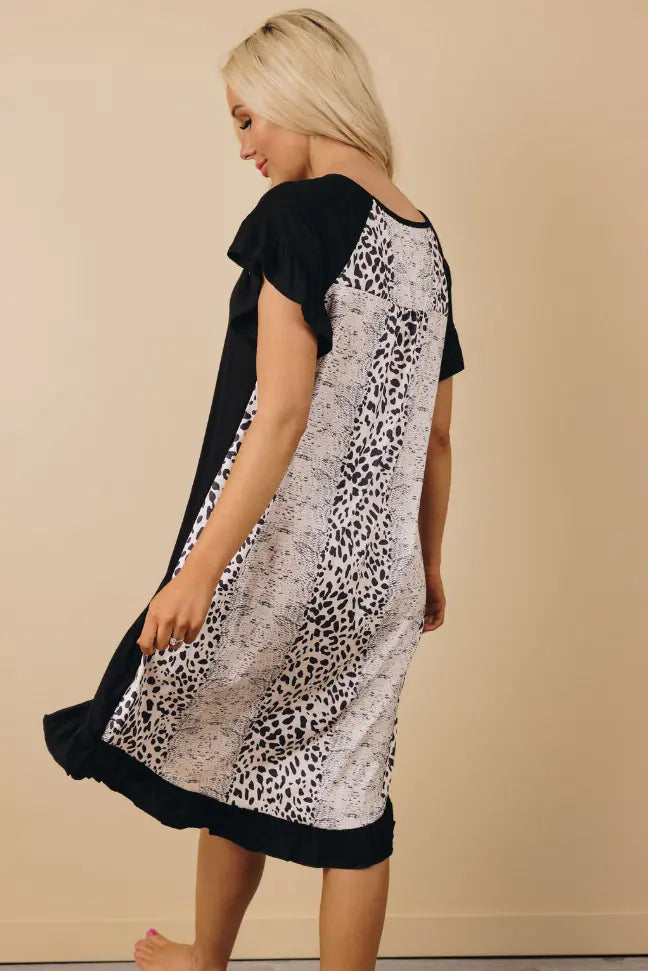 You'll Be Back Animal Print Dress Stay Warm in Style