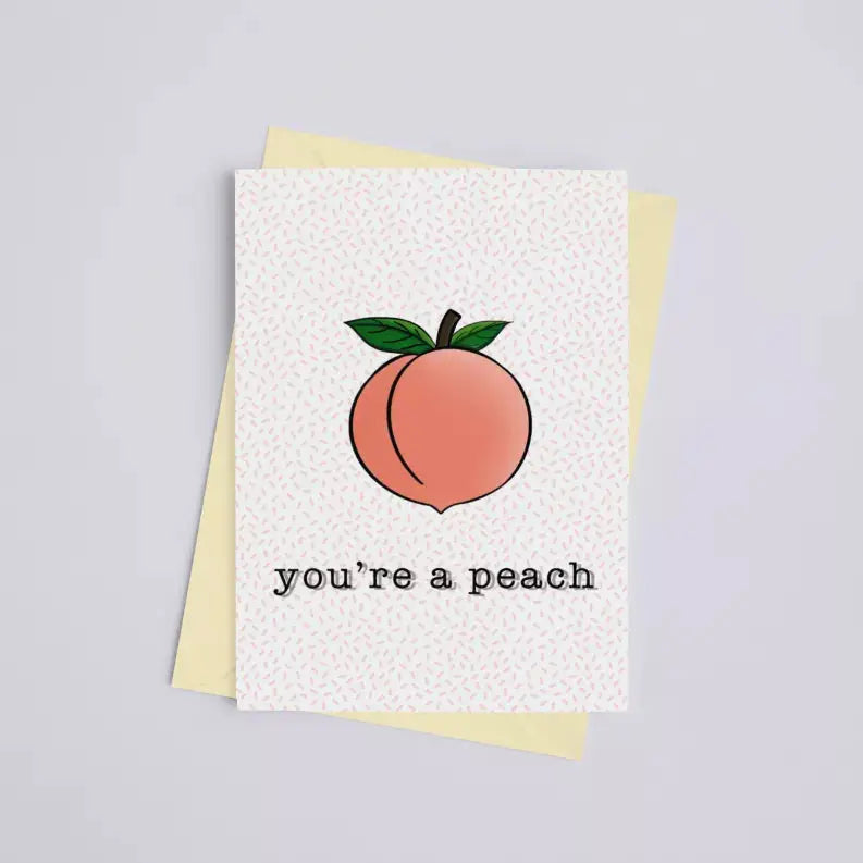 You're a Peach - Greeting Card Black Cat Bazaar