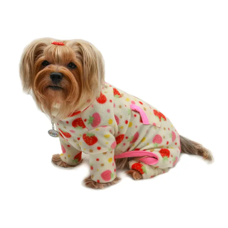 Yummy Strawberry Fleece Turtleneck Pajamas Klippo