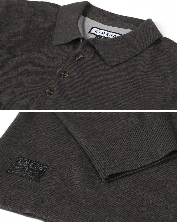 ZIMEGO Men's Casual Polo Sweater Zimego Apparel